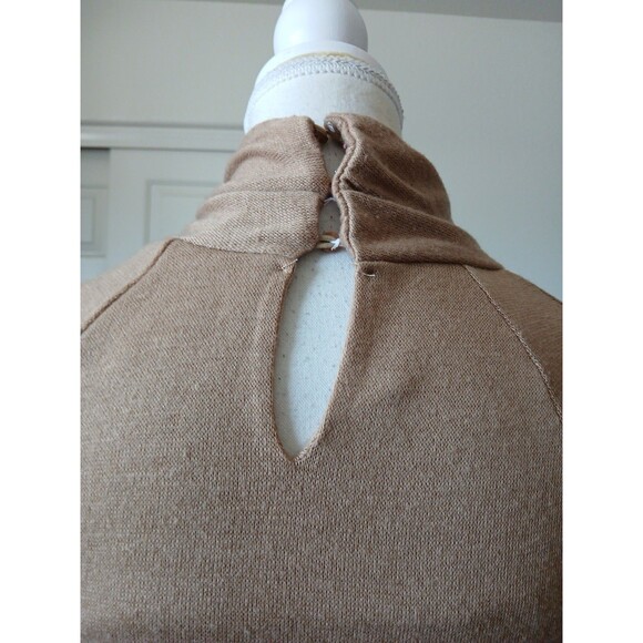 ASTR THE LABEL Wrap Neck Cutout Long Sleeve Brown Knit Dress Small - Picture 7 of 16